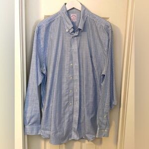 Brooks Brothers Blue Checkered Dress Shirt